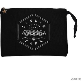Resim Linkin Park Skulls Siyah Clutch Astarlı Cüzdan / El Çantası - Siyah 