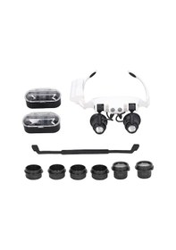 Resim Padalink Kafa Tipi Büyüteç - 10x/15x/20x/25x Değiştirilebilir Lensler İle Led Işık, Saat Tamiri Ve Mikro İşlemler İçin Araç 