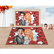 Resim Bk Gift Kişiye Özel Evleniyoruz Karikatürlü 1000 Parça Profesyonel Puzzle-5 