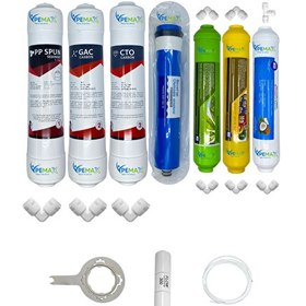 Resim Pemax Water Solutions Kapalı Kasa Su Arıtma Cihazlarına Ecomax 7'li ReVerse Osmosis Mebran Alkali-Mineral-Tatlandırıcı 