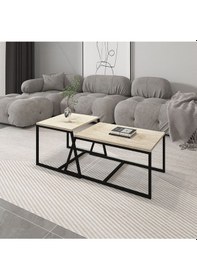 Resim Minimal 2'li Orta Sehpa - Bej Bej 