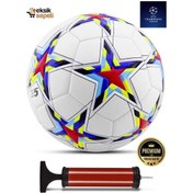 Resim Uefa Şampiyonlar Ligi Futbol Topu 4 Astarlı No:5 480 Gr + Pompa Hediyeli X500 Çok Renkli 
