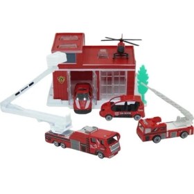 Resim Maxx Wheels Garaj Set Polis İtfaiye Şehir 5 Araçlı S00002028 