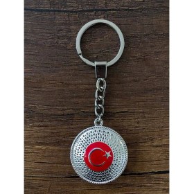 Resim Tesbihkenti Türk Bayrağı Model Metal Anahtarlık 