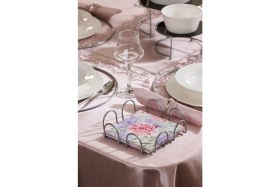 Resim Edora Home Gümüş Masa Üstü Metal Paslanmaz Dört Element Peçetelik, Lüks Sunum 