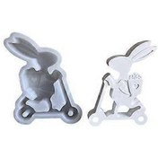 Resim Tavşan Figürü Paskalya Süsü Kalıbı Esnek Silikon Kalıp Ev Dekorasyonu Alçı Kalıbı Pratik Takı Yapımı Aracı 