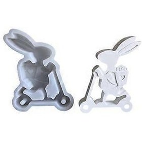 Resim Tavşan Figürü Paskalya Süsü Kalıbı Esnek Silikon Kalıp Ev Dekorasyonu Alçı Kalıbı Pratik Takı Yapımı Aracı 