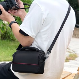 Resim Canon, Nikon ve Sony için dijital kamera omuz çantası kılıfı kapak SLR DSLR 