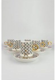 Resim Acar Almond 6 Kişilik Kahve Fincan Takımı Gri Mxg-22-0125/12 