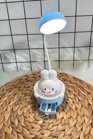 Resim Empressco Sevimli Tavşan Tasarımlı Şarjlı Masa Lambası, LED Işık ve Sticker Hediyeli 