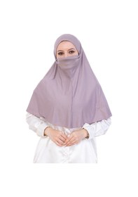 Resim Modish Group Hazır Başörtüsü Pratik İslami Giyim Penye Peçeli Türban Namaz İçin Yumuşak Eşarp Açık Vizon 