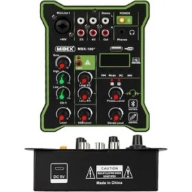 Resim Midex MDX-100 Stüdyo Kayıt Için Ses Kartlı Mixer +48V Phantom Power ile Stüdyo Mikser 