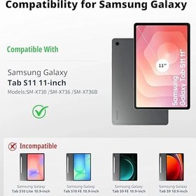 Resim Fogy Samsung Galaxy Tab S11 2025 11 inç SM-X730 / SM-X736 için S Pen Tutuculu Kılıf Dik Durma Fonksiyonlu İnce PU Deri Koruyucu Kılıf (Siyah) 
