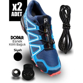 Resim Dopar Elastik Akıllı Kilitli Esnek Ayakkabı Bağcığı 100CM 2 Çift 