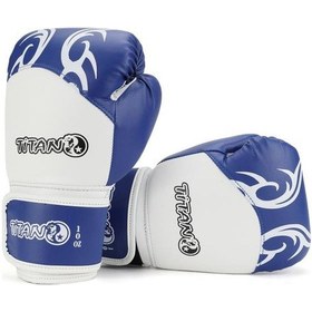 Resim Titan Sport Mavi Beyaz İşlemeli Boks Eldiveni Çok Renkli 