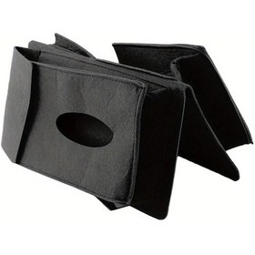 Resim Cloudstore Siyah Çok Amaçlı Keçe Araç Koltuğu Askılı Saklama Çantası Araç İçi Mendil Kutusu 