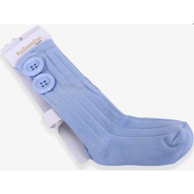 Resim Katamino Breeze Kız Çocuk Dizaltı Golf Çorap Düğme Aksesuarlı Açık Mavi (1-2-7-8 