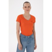 Resim U.S. Polo Assn. Kadın V Yaka Basic T-shirt 2080797 (2080797) 