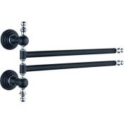 Resim Saray Banyo Artemis Siyah Krom İkili Döner Havluluk 