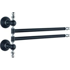 Resim Saray Banyo Artemis Siyah Krom İkili Döner Havluluk 