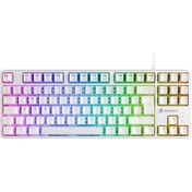 Resim Gamebooster G23W Enigma TKL Rainbow Aydınlatmalı Red Switch Mekanik Beyaz Oyun Klavyesi 
