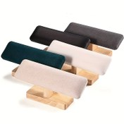 Resim Yumuşak yastıklı katmanlarla şık ahşap takı sergileme standı - Bilezikler, saatler ve küpeler için mükemmel - Ev, mağaza veya pazar sergileri için ideal - Aksesuar sergileme|Minimalist tasarım|Ahşap yapı, takı sergileme rafı, takı kuleleri 