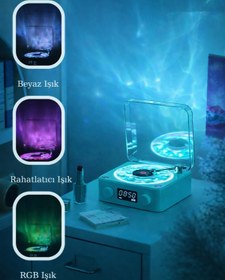 Resim Genel Markalar Nostalji Plak Çalar Bluetooth Subwoofer 3d Ses Dalgası Retro Müzik Plak Çalar 