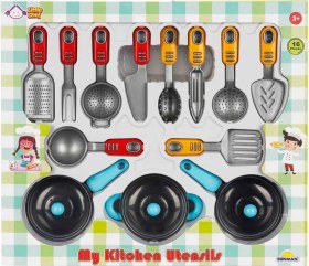 Resim Little Chef İle Hayali Lezzetler Mutfak Gereçleri Oyun Seti 16 Parça 