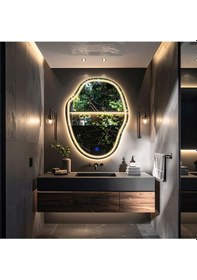 Resim Zelvora Günışığı Lazer Kumlamalı Lavabo & Banyo Aynası Dokunmatik Sensörlü 80 X 60 