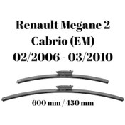 Resim Renault Megane 2 Cabrio Em 2006 2007 2008 2009 2010 Uyumlu Ön Cam Silecek Süpürgesi Takımı 600/450mm Silbak 