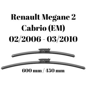 Resim Renault Megane 2 Cabrio Em 2006 2007 2008 2009 2010 Uyumlu Ön Cam Silecek Süpürgesi Takımı 600/450mm Silbak 