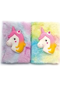 Resim Diğer Kabartmalı Unicorn Tasarımlı Peluş Hatıra Defteri Çok Renkli 