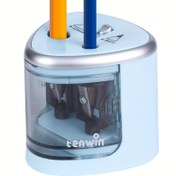 Resim Çift Delikli Elektrikli Kalem İçi - Tüm Kalem Kalınlıkları İçin Otomatik İki Delikli İçi, Pil ile Çalışır (Mavi/Kırmızı/Siyah) - Ev Ofisi ve Okul Malzemeleri İçin İdeal, Sınıf İçin Kalem İçi, Okul Kırtasiye, Modern Tasarım, Dayanıklı Yapı 