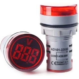 Resim Aek-Tech Mini Dijital Voltmetre 22mm Ac 60-500V LED Kırmızı Işık 