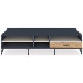 Resim Kronos Tv Ünitesi 3 Raflı Tek Çekmeceli 220x59x51 Antrasit-aytaşı/çam Aytası/atlas Çam - Antrasıt 