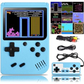 Resim Vkemall Mavi El Tipi Retro Oyun Konsolu - 500 Eski Oyun, 3 İnç Ekran, Tv Bağlantısı Ve 2 Oyuncu Desteği 
