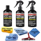 Resim Mertox Oto Temizlik ve Bakım Seti Oto Şampuanı+motor+jant 3x500ml 