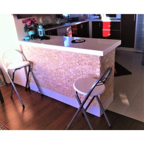 Resim Taş Dekorasyon Fileli Traverten Doğal Patlatma Taş Duvar 2.5 X 5 Cm Minimum Sipariş 5 Paket (2,5 M2. ) 