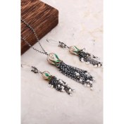 Resim Sümer Telkari Mineli Laleli Tasarım Uzun Kolyeli Ikili Set 2036 