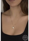 Resim Union Swarovski Crystal Kadın Oval Rose Gümüş Kolye 