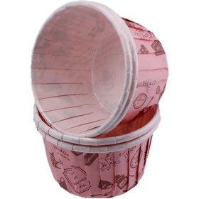 Resim Cupcake Kalıbı Orta Boy 50x39 Mm Desenli 100 Adet Pembe Mutfak 