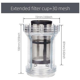 Resim Balık Tankı Balık Tuvalet Tam Şeffaf Balık Atık Toplayıcı Akvaryum Drenaj 30 Mesh Extended Cup '+3'lü Yedek Filtre Seti 