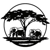 Resim Fil Ailesi Safari Duvar Dekor Sticker 60 X 60 Cm 