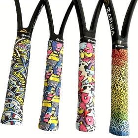 Resim 1 adet 3D Spor Topu Tutma, Kaymaz Nefes Alabilen Yapay Deri, Tenis, Badminton, Pickleball için Uygun - Kırmızı/Sarı/Siyah 