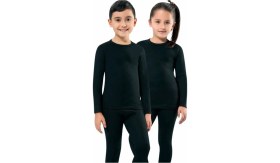 Resim Trend Consept Unisex Çocuk Siyah Kışlık Termal Takım Alt Içlik Uzun Kol %60 Pes %35 Viskon %5 Elastan 
