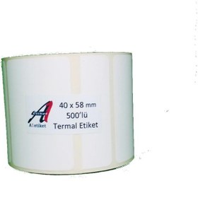 Resim PİA Etiket 40 x 58 mm 75.000 Adet Termal Barkod Terazi Etiketi 500 lü Sarım 150 Rulo 