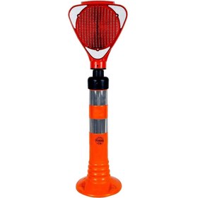 Resim İleri Trafik Solar Üçgen Flaşörlü Delinatör Seti Turuncu 