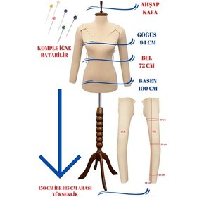 Resim Dikiş Seti Seyyar Kollu 40 Beden İğne Batan Terzi Prova Mankeni 