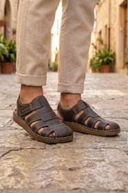 Resim Gezer Yazlık Erkek Cırtlı Ayarlanabilir Rahat Taban Sandalet 