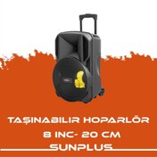 Resim HOPARLÖR 8" 20CM SD/MMC/USB/MP3/FM BTLU LCD EKRAN KUMANDALI TAŞINABİLİR HOPARLÖR SUNPLUS HT-820 Filonline stoktan direk teslim. Aynı gün kargo.